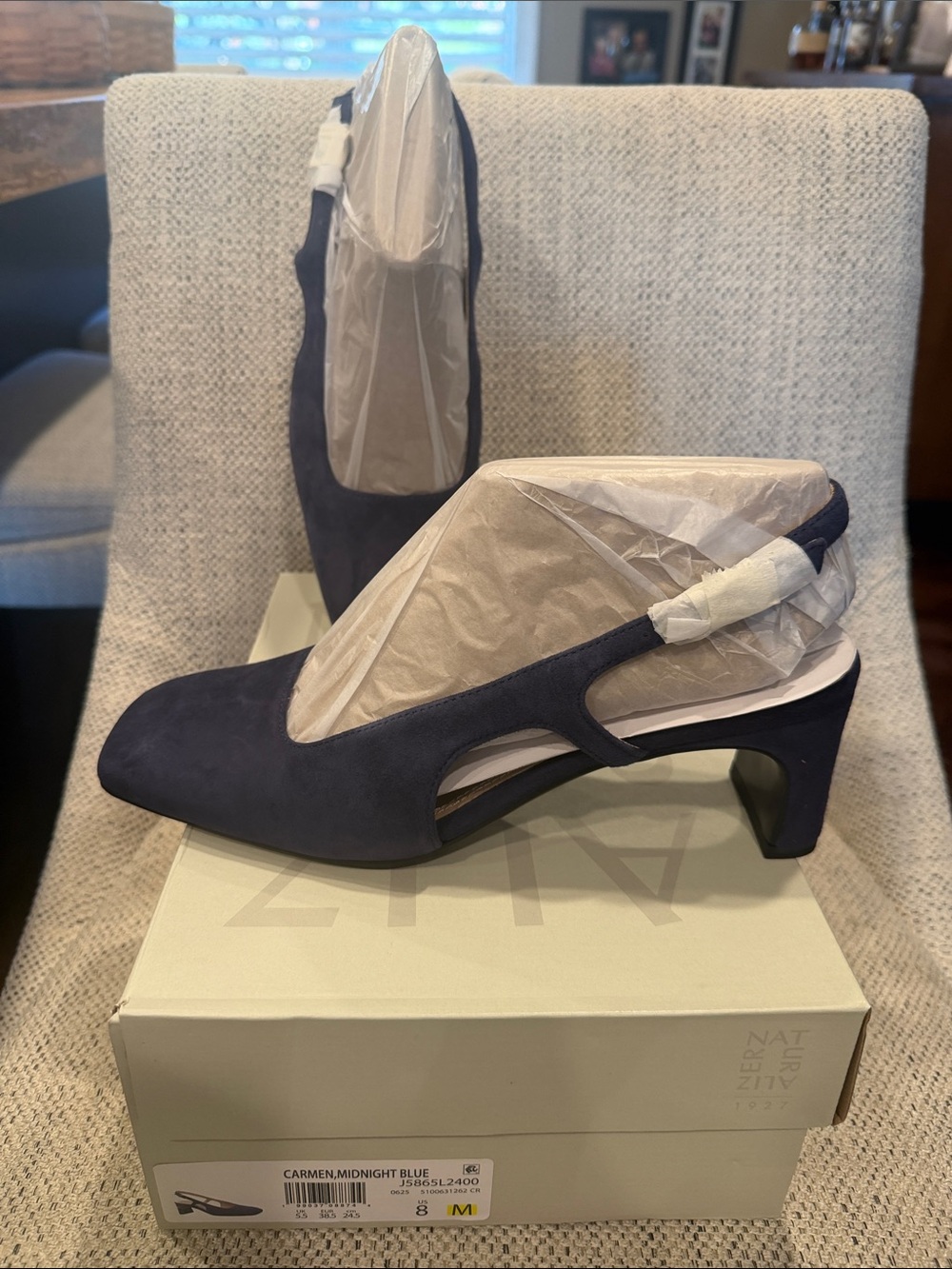 Naturalizer Midnight Blue Suede Slingback Pumps
